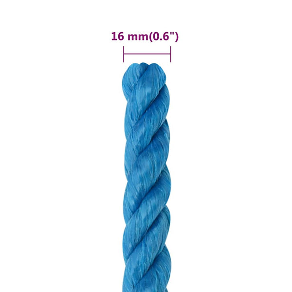 Työköysi Sininen 16 mm 25 m polypropeeni