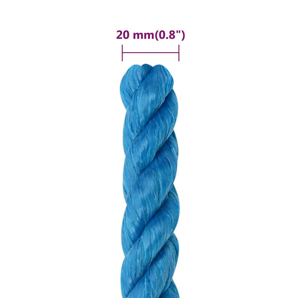 Työköysi Sininen 20 mm 50 m polypropeeni