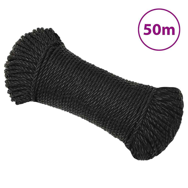 Työköysi musta 3 mm 50 m polypropeeni