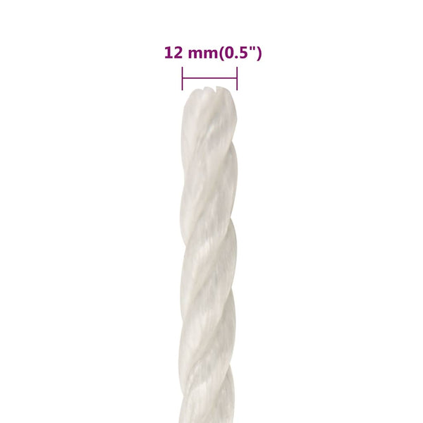 Työköysi valkoinen 12 mm 50 m polypropeeni