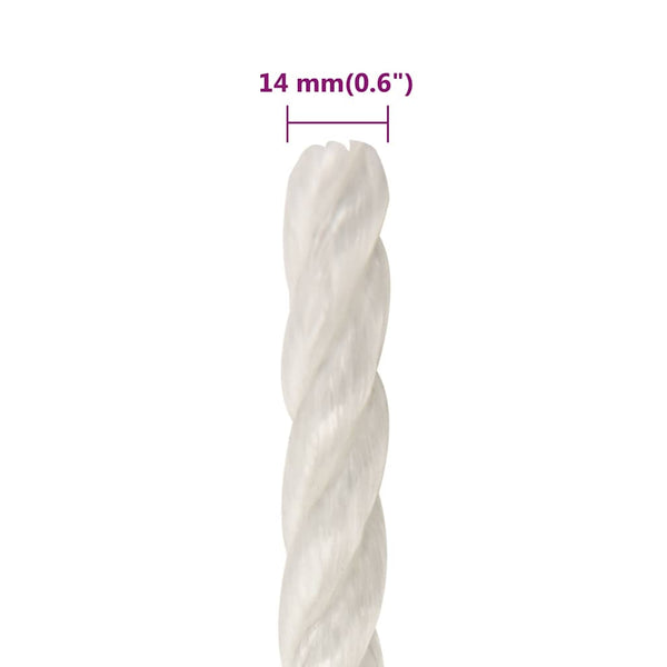 Työköysi valkoinen 14 mm 25 m polypropeeni