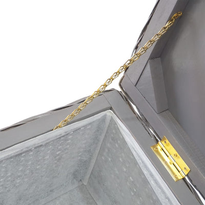 Säilytyslaatikko harmaa 110 cm kubu rottinki/täysi mahonkipuu