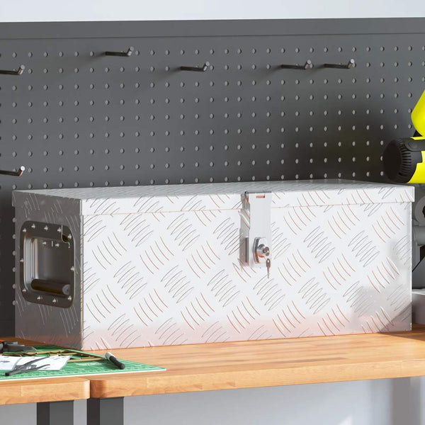 Säilytyslaatikko hopea 60x23,5x23 cm alumiini