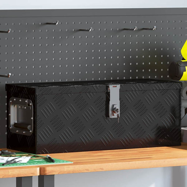 Säilytyslaatikko musta 60x23,5x23 cm alumiini