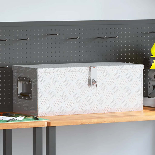 Säilytyslaatikko hopea 70x31x27 cm alumiini