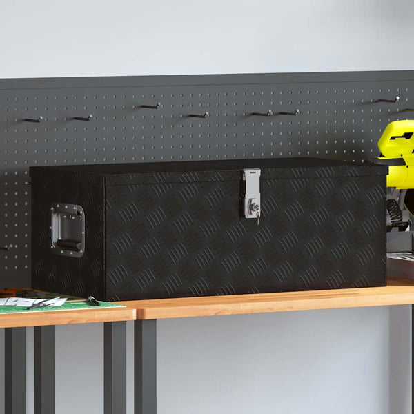 Säilytyslaatikko musta 80x39x30 cm alumiini