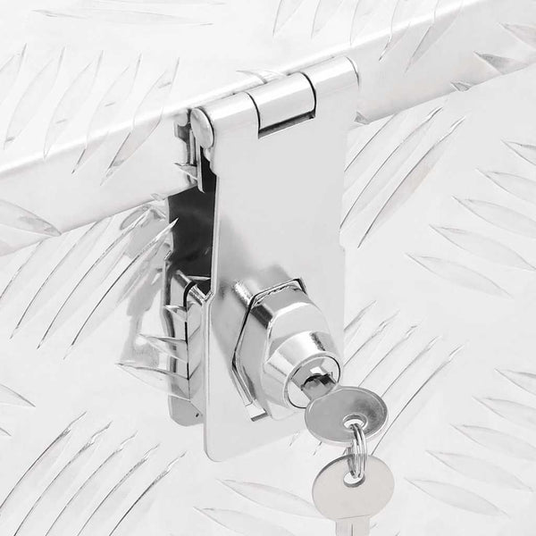 Säilytyslaatikko hopea 100x55x37 cm alumiini