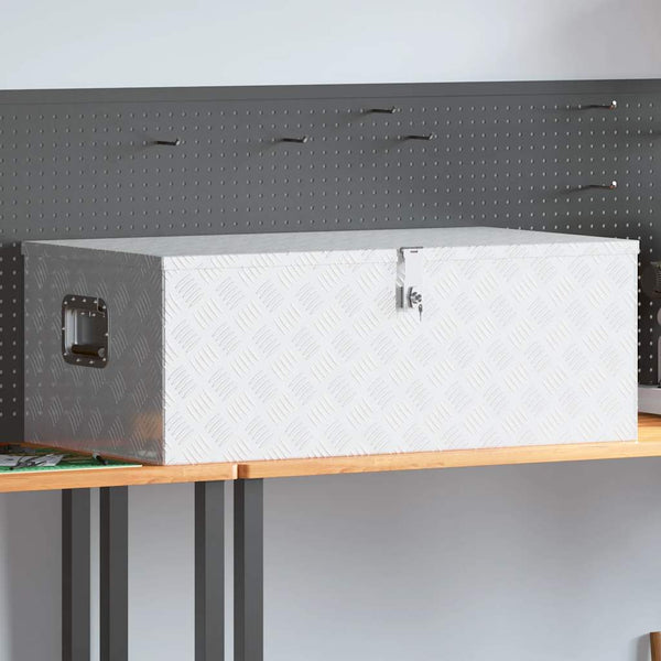 Säilytyslaatikko hopea 100x55x37 cm alumiini