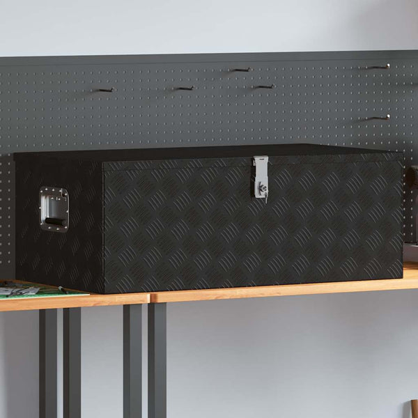 Säilytyslaatikko musta 100x55x37 cm alumiini
