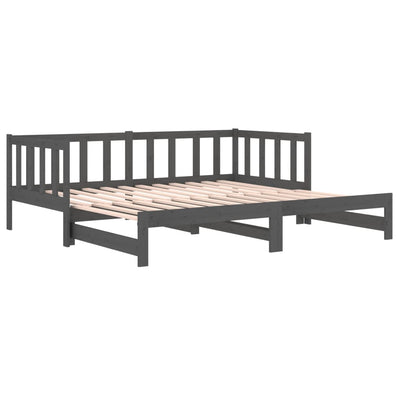 Sohvasänky ulosvedettävä harmaa 2x (90x190) cm täysi mänty