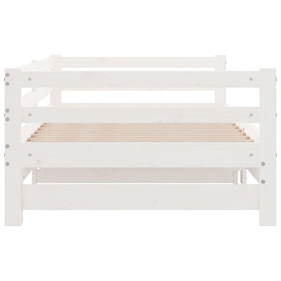 Valkoinen ulosvedettävä päiväsänky ilman patjaa Virgi 80x200cm