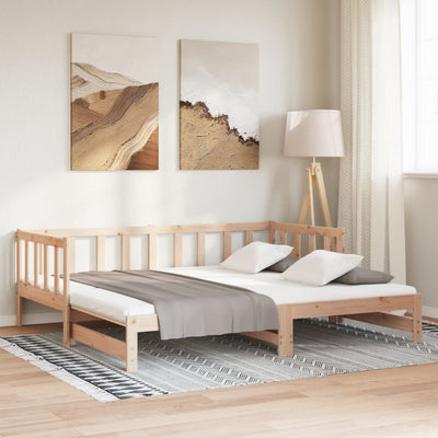 Sohvasänky ulosvedettävä 2x (80x200) cm täysi mänty