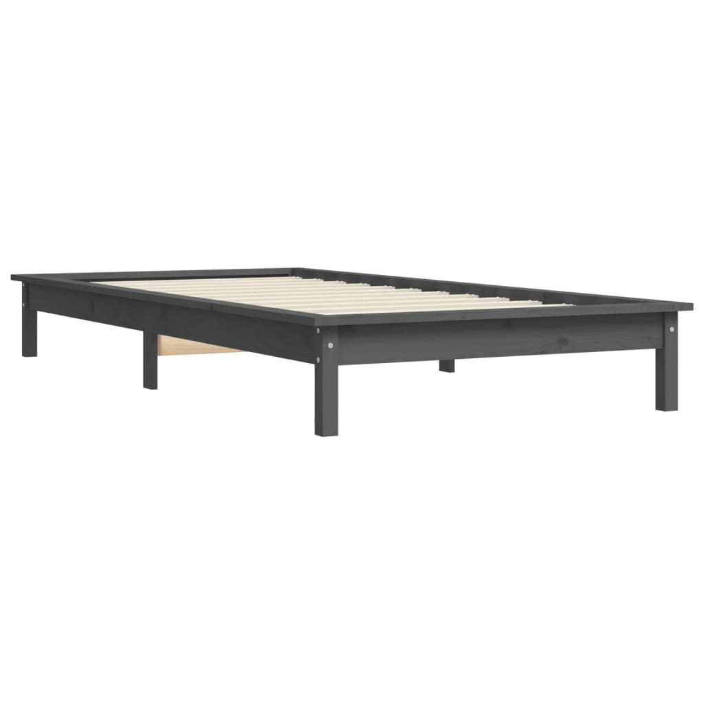 Harmaa sängynrunko Cirimpei 90x190cm (mänty single)