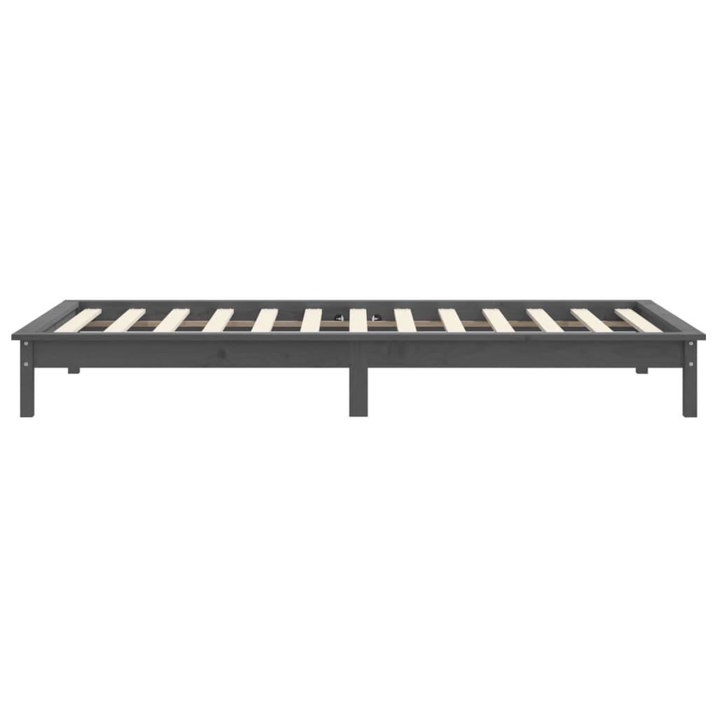 Harmaa sängynrunko Cirimpei 90x190cm (mänty single)