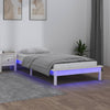 Sängynrunko LED-valoilla valkoinen 90x200 cm täysi puu