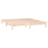 Sängynrunko LED-valoilla 140x200 cm täysi puu