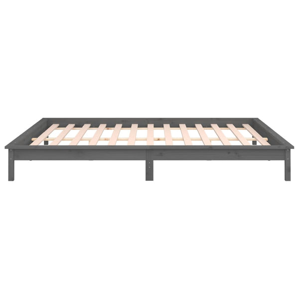 Sängynrunko LED-valoilla 200x200 cm täysi puu