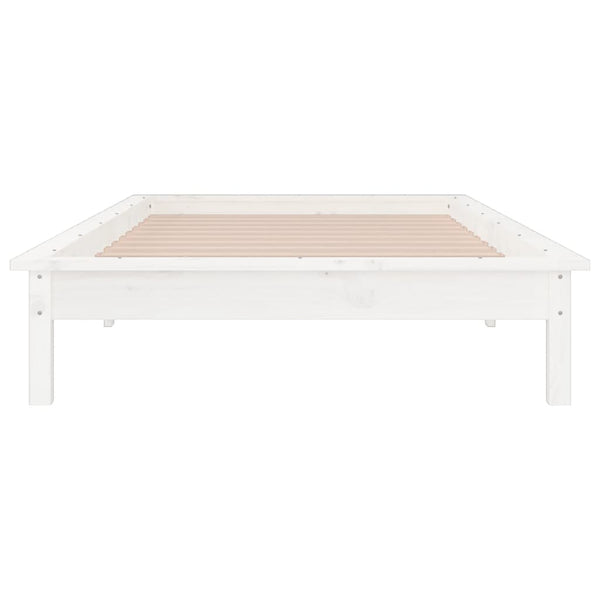 Sängynrunko LED valkoinen 75x190 cm Small Single täysi puu