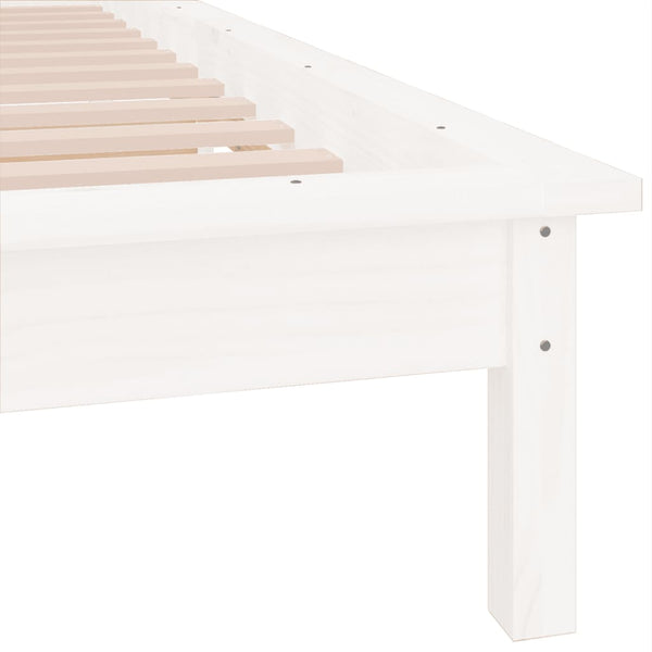 Sängynrunko LED valkoinen 75x190 cm Small Single täysi puu