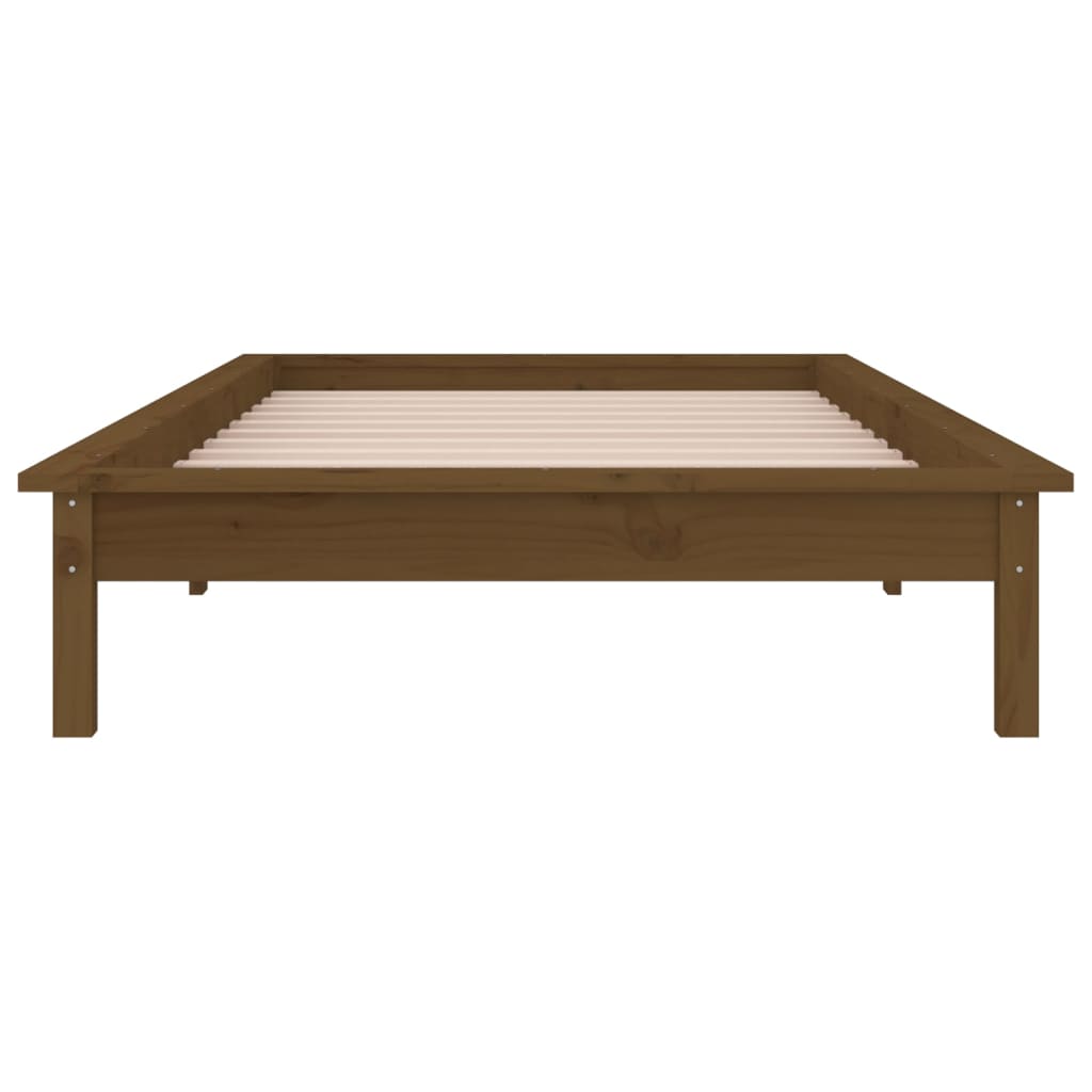 Hunajanruskea sängynrunko Amosie 90x190cm (led, single, puu)