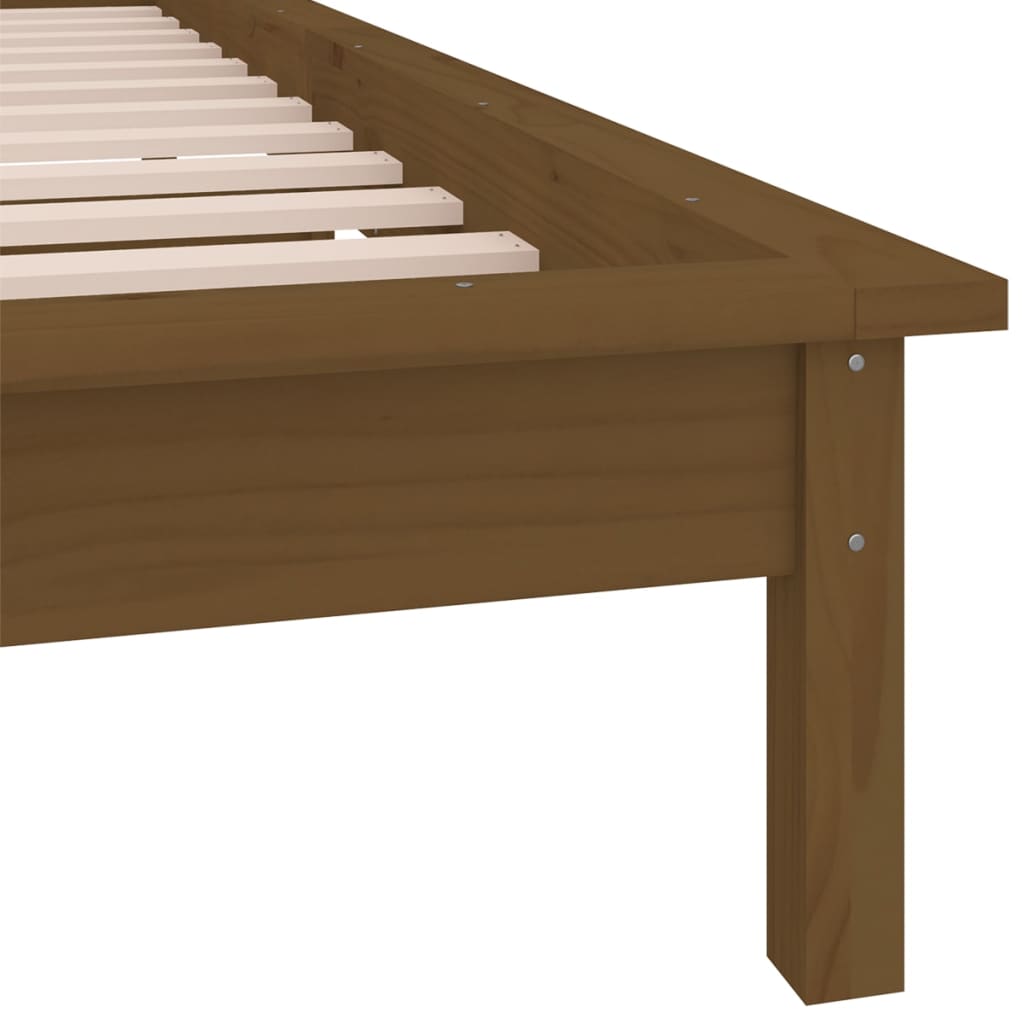 Hunajanruskea sängynrunko Amosie 90x190cm (led, single, puu)