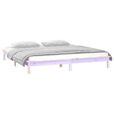 Sängynrunko LED-valoilla 120x190 cm Small Double täysi puu