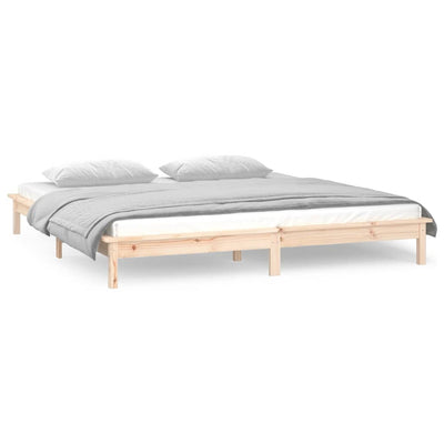 Sängynrunko LED-valoilla 120x190 cm Small Double täysi puu