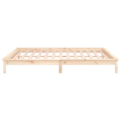 Sängynrunko LED-valoilla 140x190 cm täysi puu