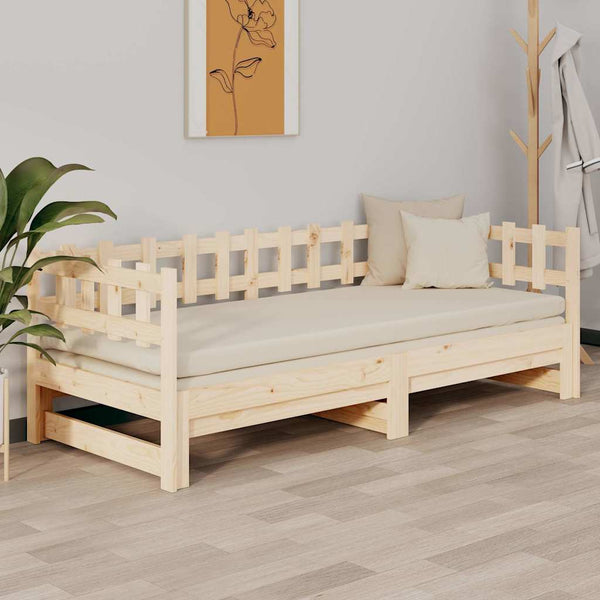 Sohvasänky ulosvedettävä 2x (80x200) cm täysi mänty
