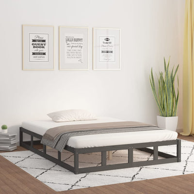 Sängynrunko harmaa 120x200 cm täysi puu
