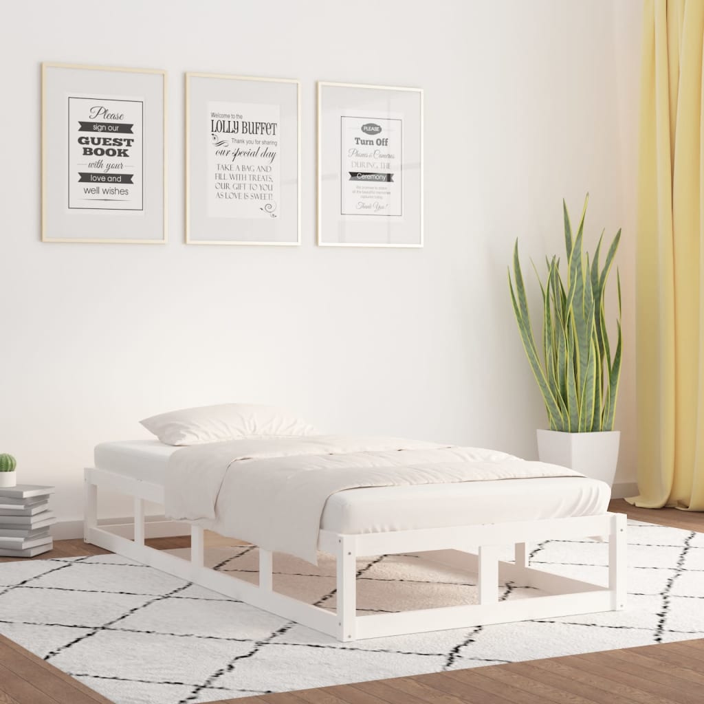 Valkoinen sängynrunko Kipp 75x190cm (small single puu)