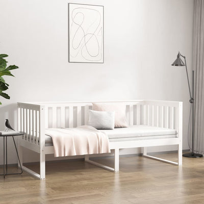 Päiväsänky ilman patjaa Valkoinen 100x200 cm massiivipuumänty