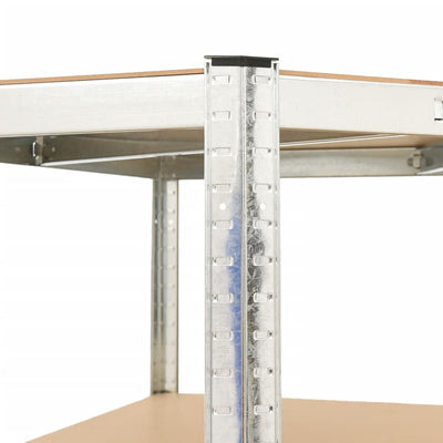 Hopea lujatekoinen kulmahylly Jescu (5-tasoinen, teräs ja puu)