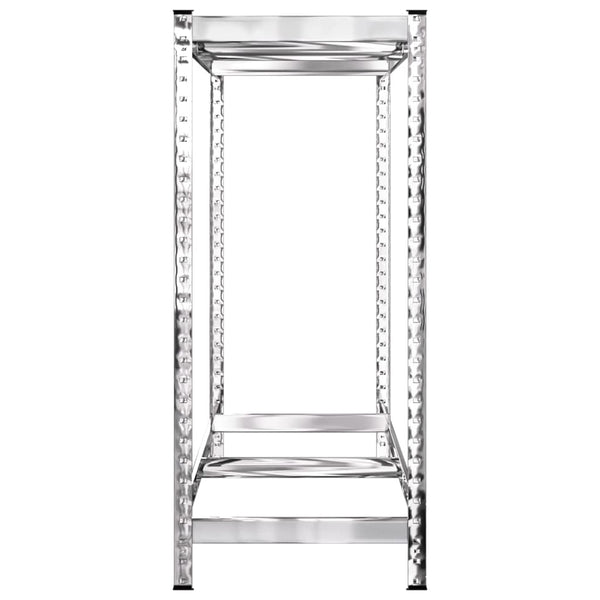 2-tasoinen Rengasteline 2 kpl hopea 110x40x110 cm teräs