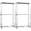 2-tasoinen Rengasteline 2 kpl hopea 110x40x180 cm teräs