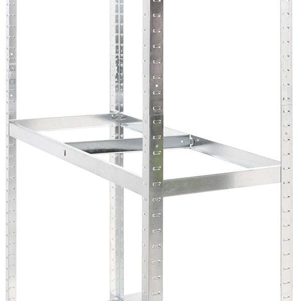 3-tasoinen Rengasteline hopea 110x40x200 cm teräs