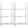 3-tasoinen Rengasteline 2 kpl hopea 110x40x200 cm teräs