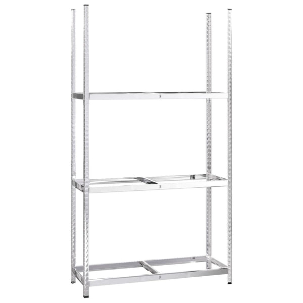 3-tasoinen Rengasteline 2 kpl hopea 110x40x200 cm teräs