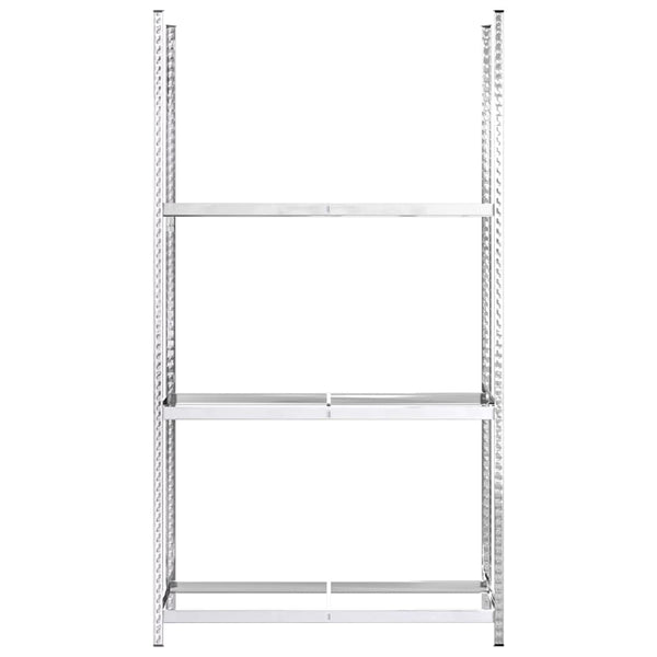 3-tasoinen Rengasteline 2 kpl hopea 110x40x200 cm teräs