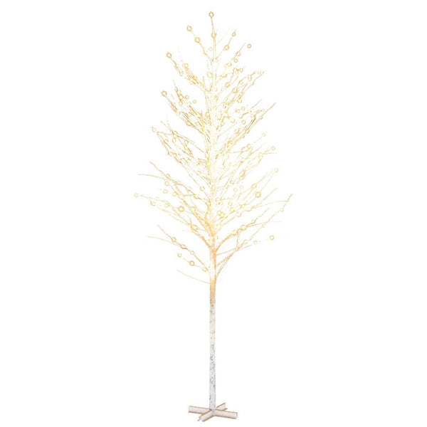 Valkoinen led-koivu Antuanela 400cm (lämmin valkoinen 672 led-valoa)