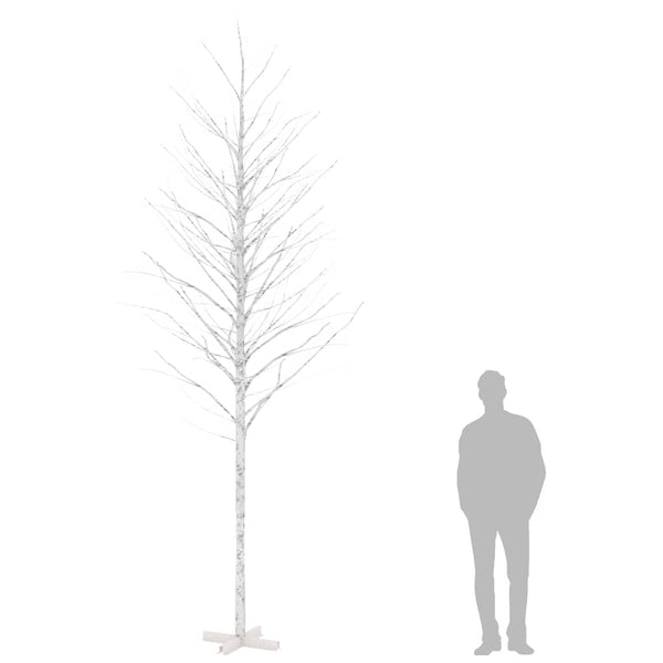 Valkoinen led-koivu Antuanela 400cm (lämmin valkoinen 672 led-valoa)