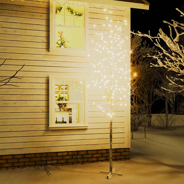Valkoinen led-koivu Antuanela 400cm (lämmin valkoinen 672 led-valoa)
