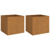 Kukkalaatikot 2 kpl 42x40x39 cm Corten teräs