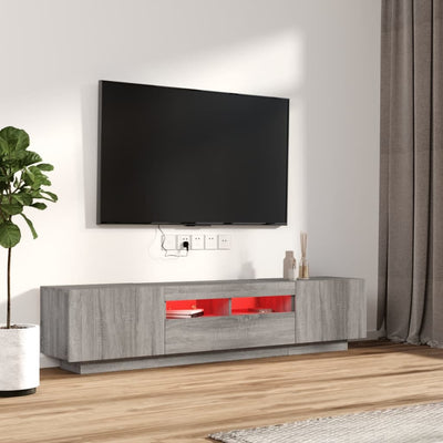 2-osainen TV-kaappisarja LED-valoilla harm. Sonoma tekninen puu