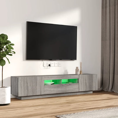 2-osainen TV-kaappisarja LED-valoilla harm. Sonoma tekninen puu