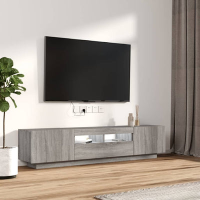 2-osainen TV-kaappisarja LED-valoilla harm. Sonoma tekninen puu