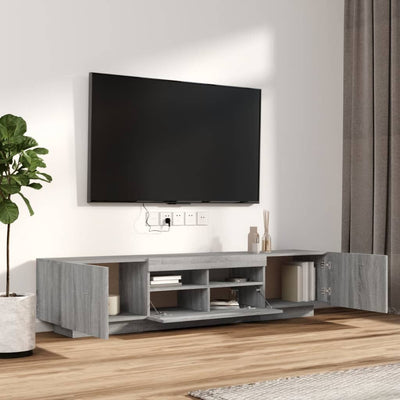 2-osainen TV-kaappisarja LED-valoilla harm. Sonoma tekninen puu
