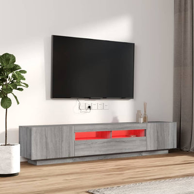 2-osainen TV-kaappisarja LED-valoilla harm. Sonoma tekninen puu