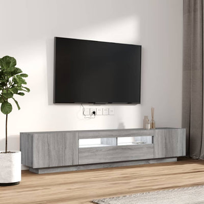 2-osainen TV-kaappisarja LED-valoilla harm. Sonoma tekninen puu