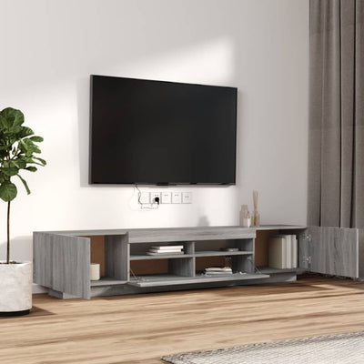 2-osainen TV-kaappisarja LED-valoilla harm. Sonoma tekninen puu